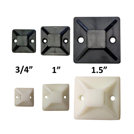 Electriduct Adhesive Backed Mounting Bases- 3/4" x 50 Pieces- Black CT-ED-ABM-075-50-BK